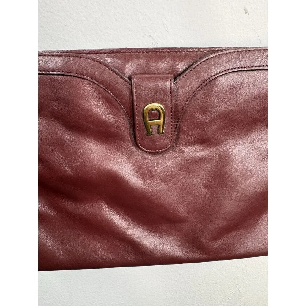 Vintage 80s 90s ETIENNE AIGNER Medium Leather Shoulder Bag Handbag Classic Retro